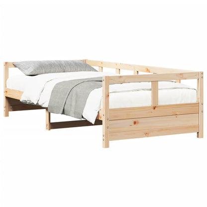 Lit de jour sans matelas naturel 90x190 cm bois pin massif