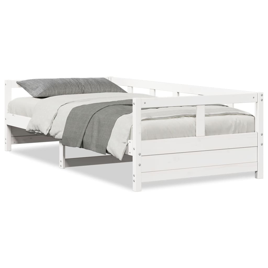 Lit de jour sans matelas blanc 90x190 cm bois de pin massif