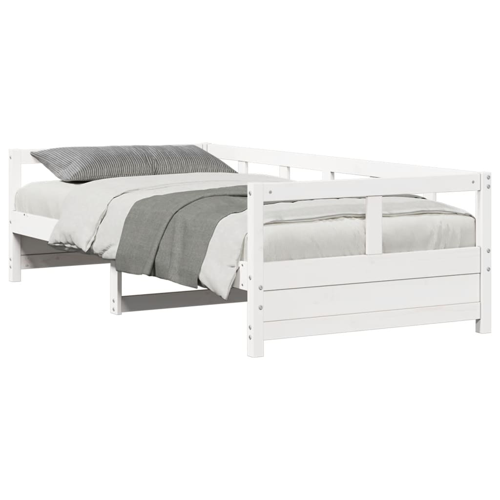 Lit de jour sans matelas blanc 90x190 cm bois de pin massif