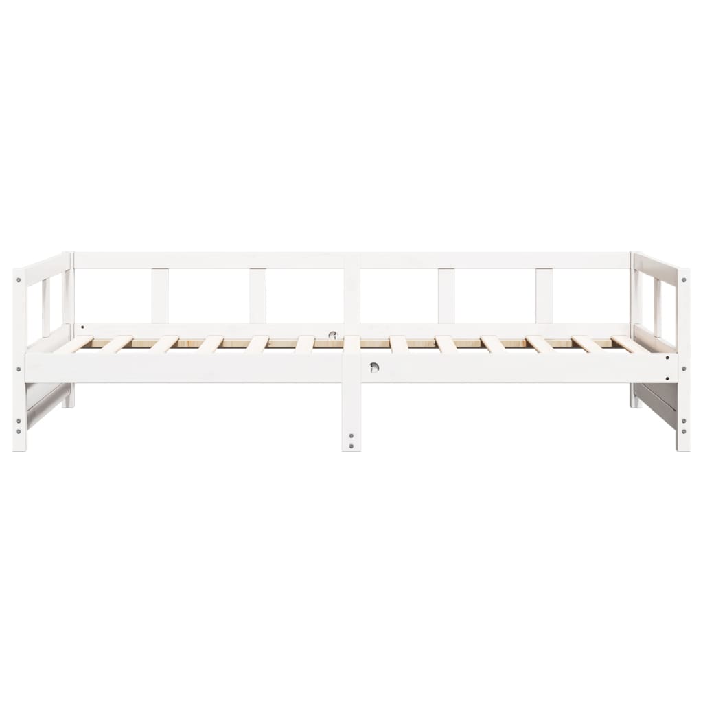 Lit de jour sans matelas blanc 90x190 cm bois de pin massif