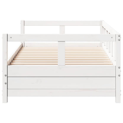 Lit de jour sans matelas blanc 90x190 cm bois de pin massif