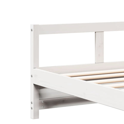 Lit de jour sans matelas blanc 90x190 cm bois de pin massif