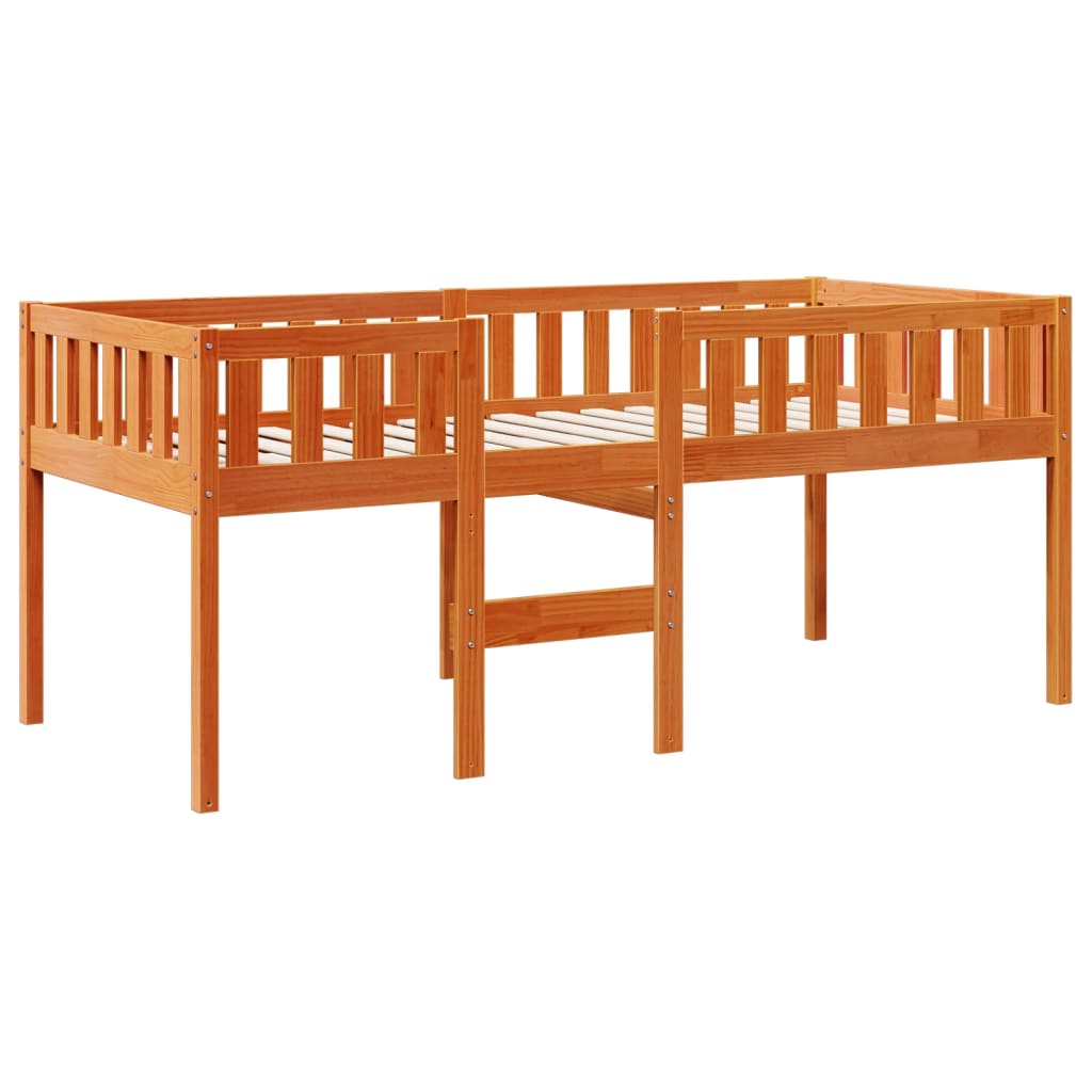 Lit pour enfants sans matelas cire marron 90x190 cm pin massif