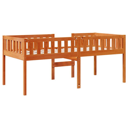 Lit pour enfants sans matelas cire marron 90x190 cm pin massif