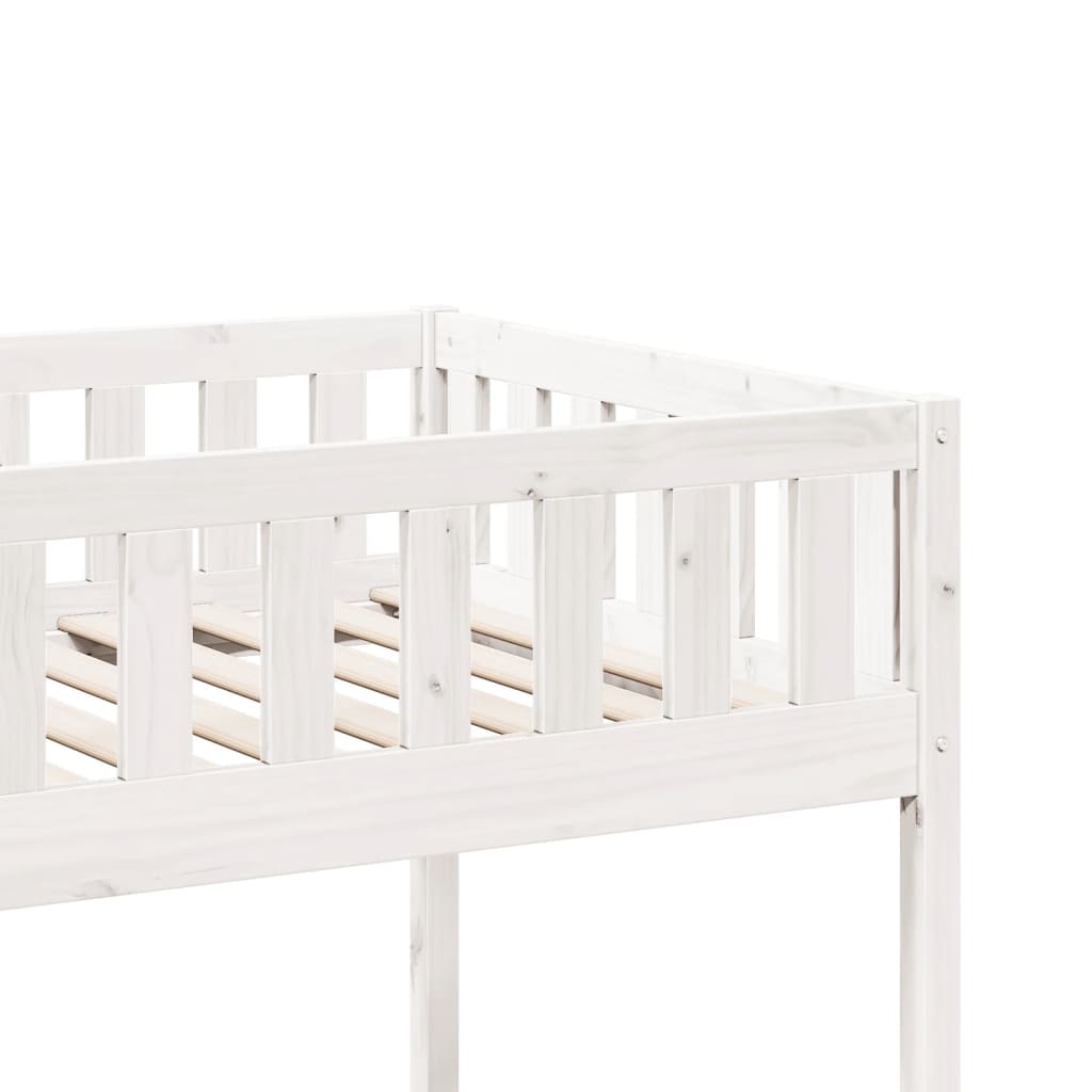 Lit pour enfants sans matelas blanc 75x190cm bois de pin massif