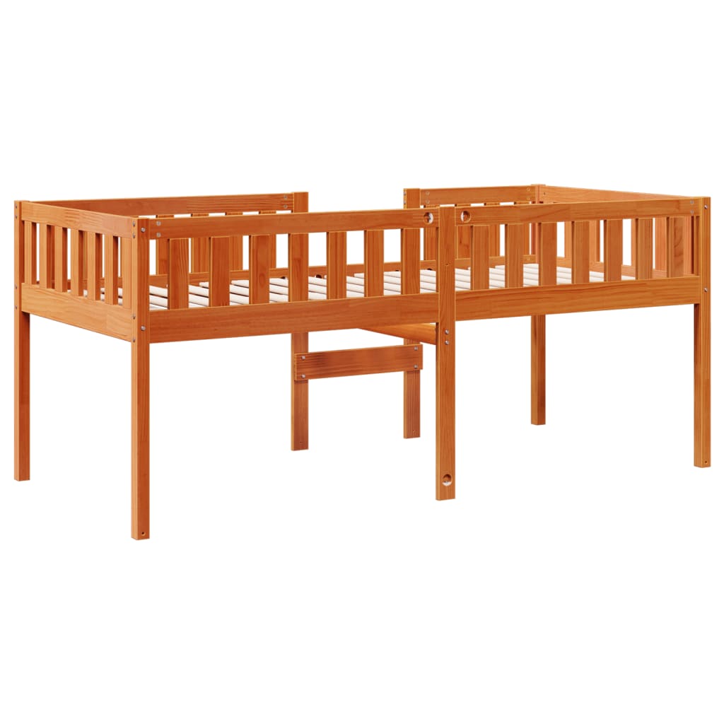 Lit pour enfants sans matelas cire marron 75x190 cm pin massif