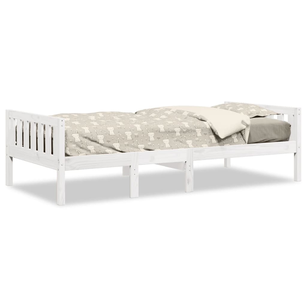 Lit pour enfants sans matelas blanc 80x200cm bois de pin massif