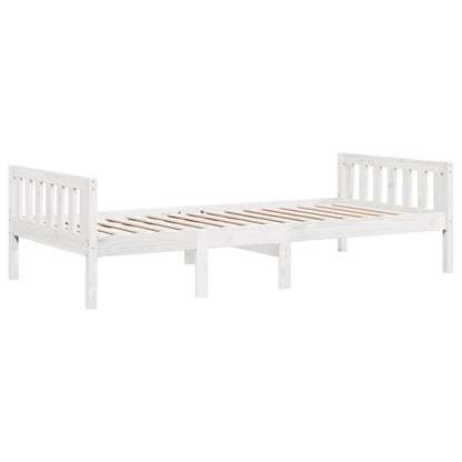 Lit pour enfants sans matelas blanc 80x200cm bois de pin massif