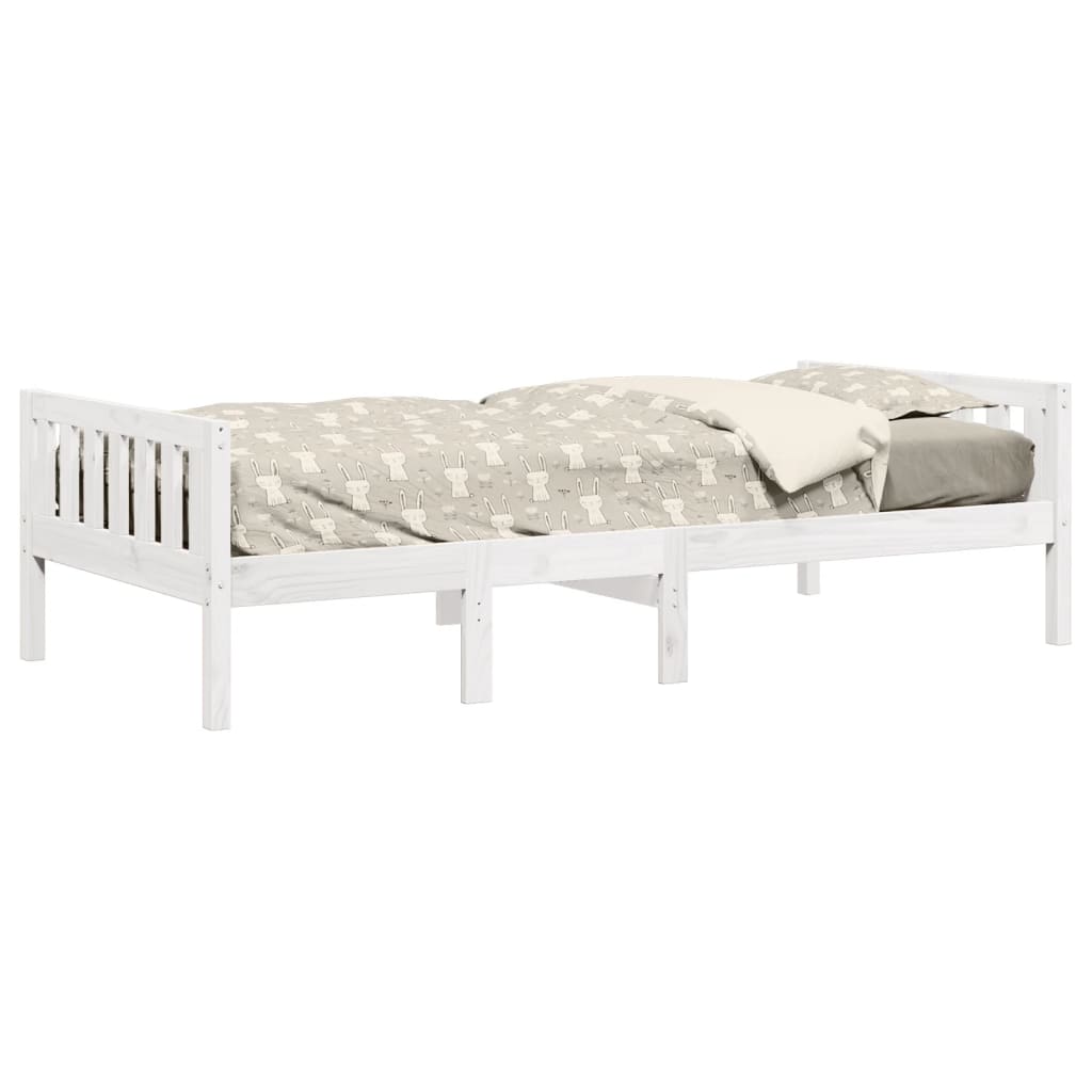 Lit pour enfants sans matelas blanc 80x200cm bois de pin massif