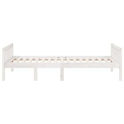 Lit pour enfants sans matelas blanc 80x200cm bois de pin massif