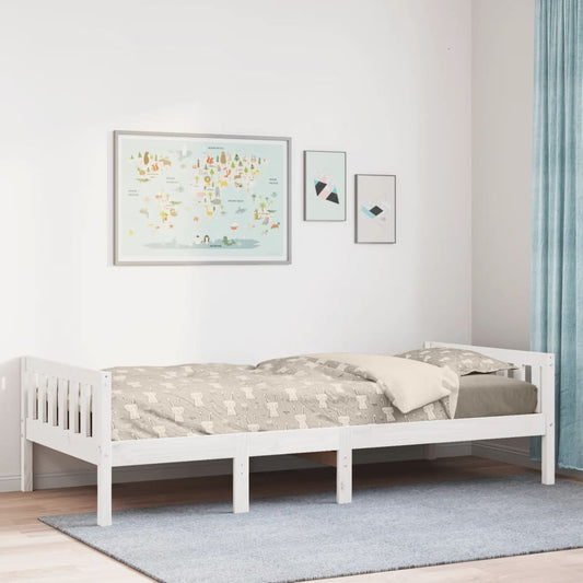 Lit pour enfants sans matelas blanc 80x200cm bois de pin massif