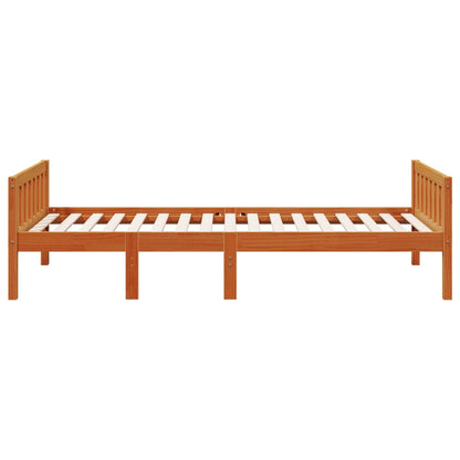 Lit pour enfants sans matelas cire marron 80x200 cm pin massif