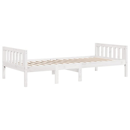 Lit pour enfants sans matelas blanc 90x200cm bois de pin massif