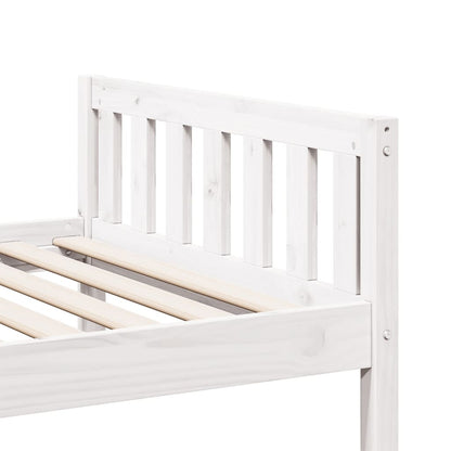 Lit pour enfants sans matelas blanc 90x200cm bois de pin massif