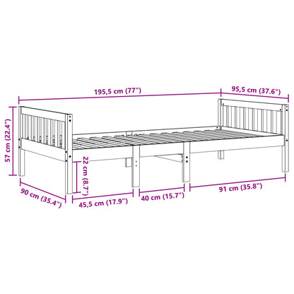 Lit pour enfants sans matelas 90x190 cm bois de pin massif