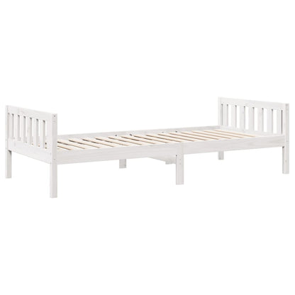 Lit pour enfants sans matelas blanc 90x190cm bois de pin massif