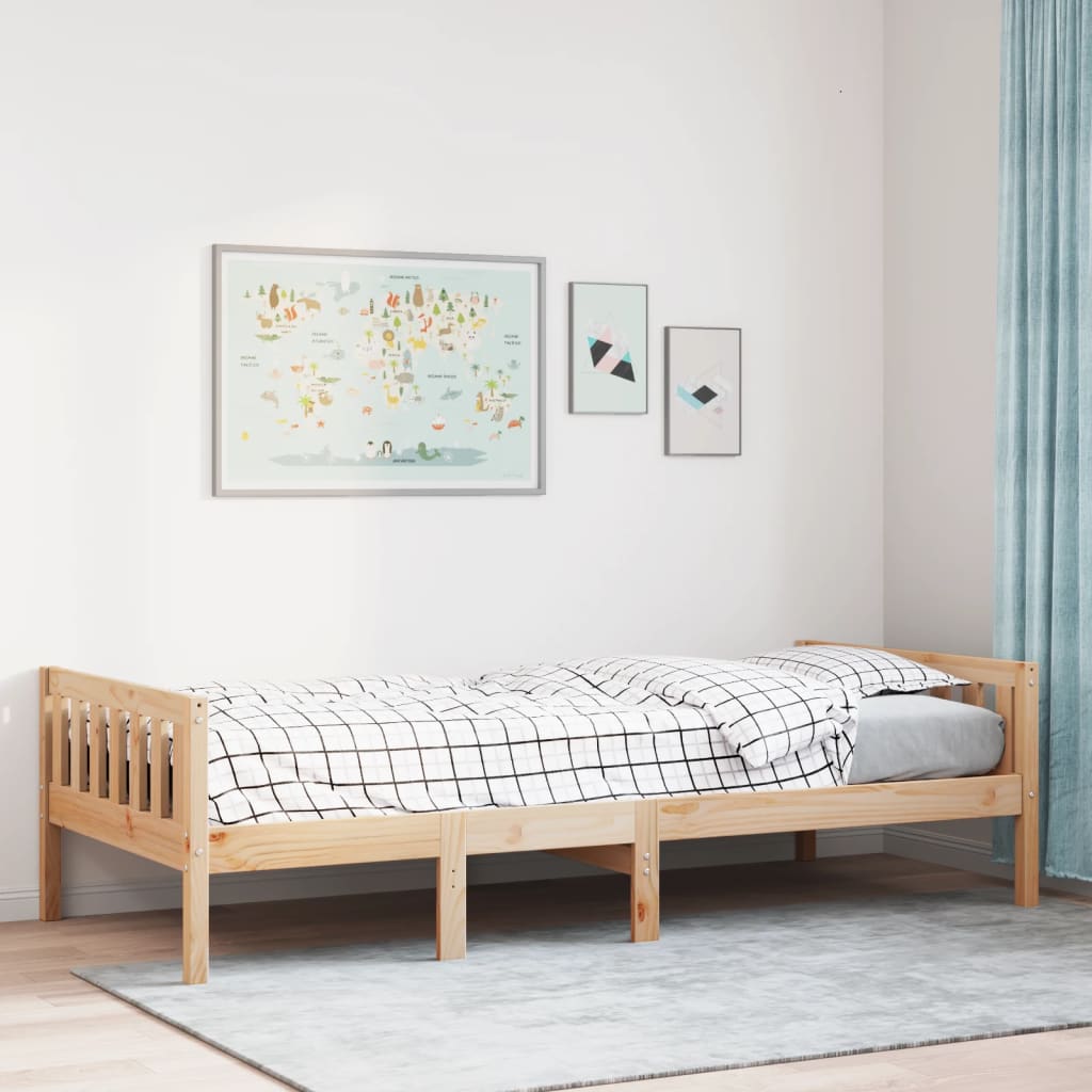 Lit pour enfants sans matelas 75x190 cm bois de pin massif