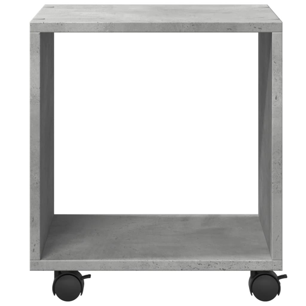 Armoire à roulettes gris béton 37x33x42,5 cm bois d’ingénierie