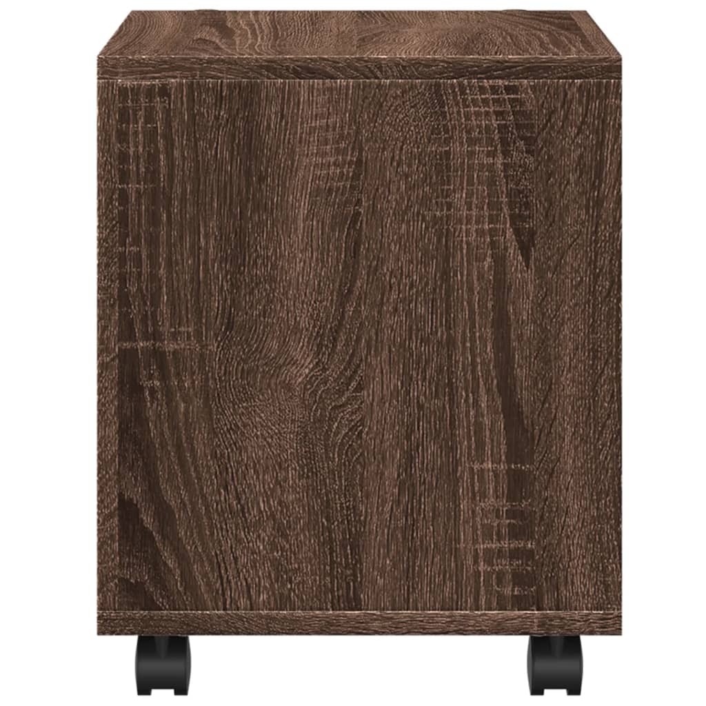 Armoire roulante chêne marron 37x33x42,5 cm bois d'ingénierie