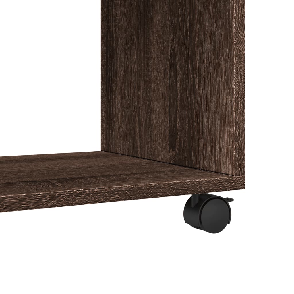 Armoire roulante chêne marron 37x33x42,5 cm bois d'ingénierie