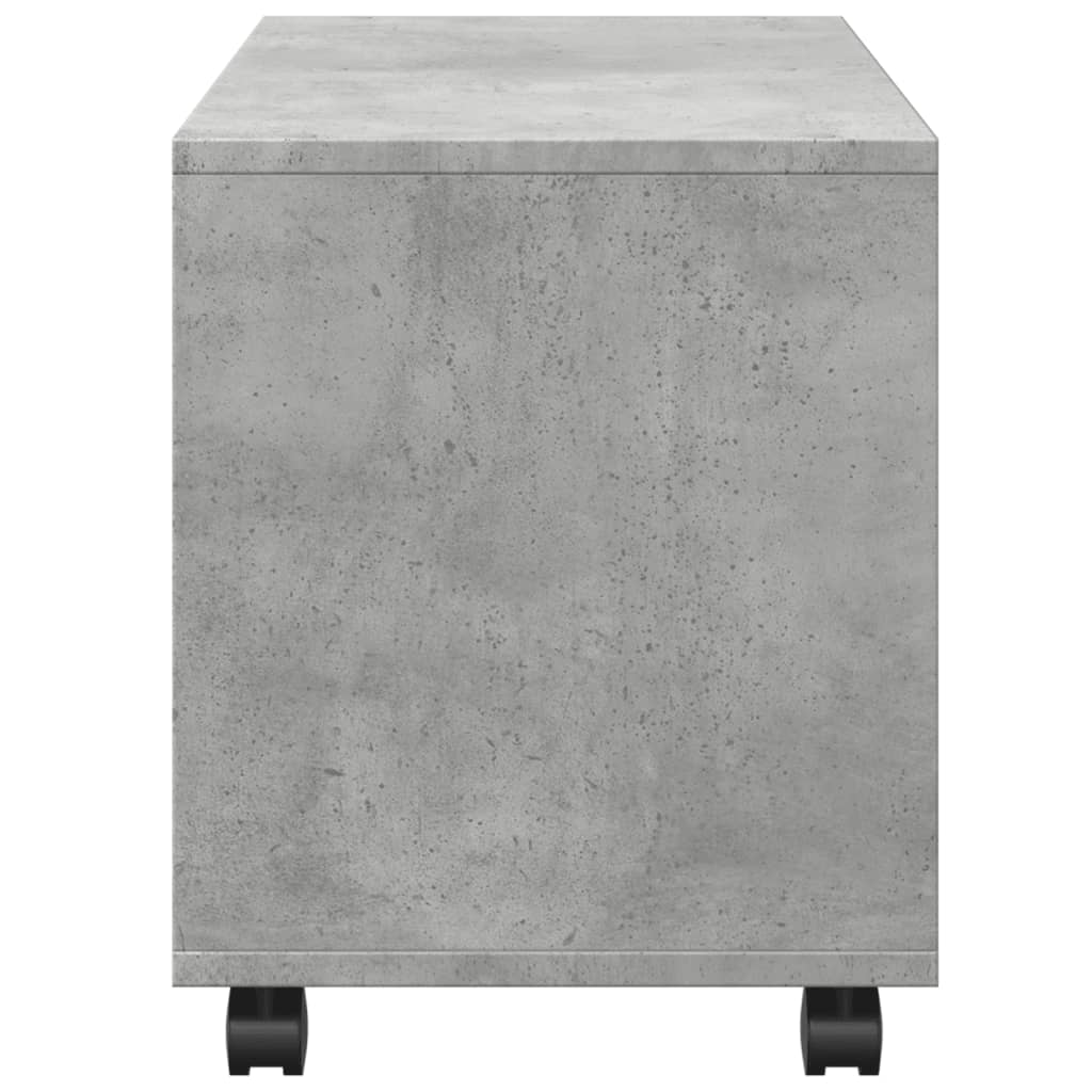 Armoire à roulettes gris béton 72x33x42,5 cm bois d’ingénierie