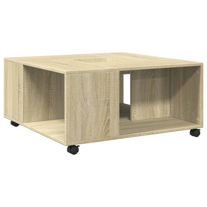 Table basse chêne sonoma 80x80x40 cm bois d'ingénierie