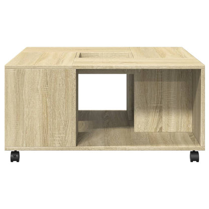 Table basse chêne sonoma 80x80x40 cm bois d'ingénierie