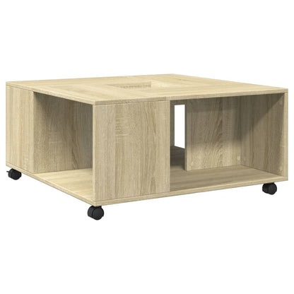 Table basse chêne sonoma 80x80x40 cm bois d'ingénierie