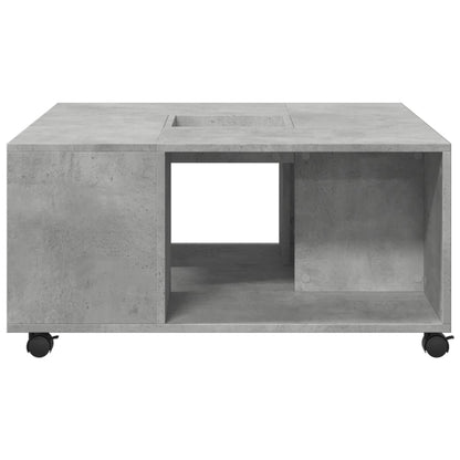 Table basse gris béton 80x80x40 cm bois d'ingénierie