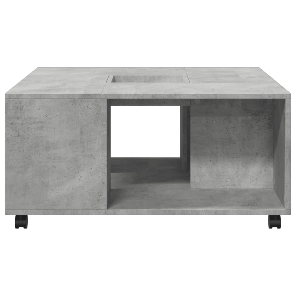 Table basse gris béton 80x80x40 cm bois d'ingénierie