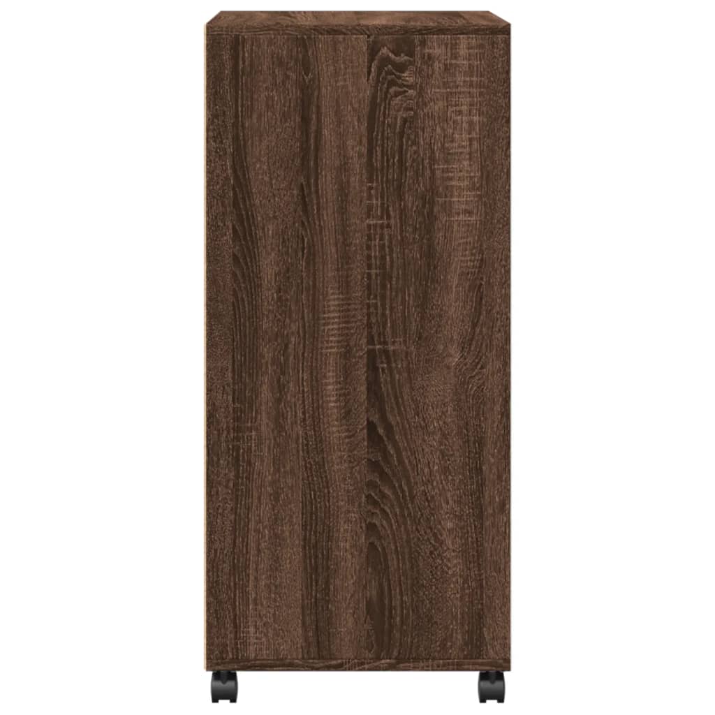 Armoire à roulettes chêne marron 55x40x91 cm bois d'ingénierie