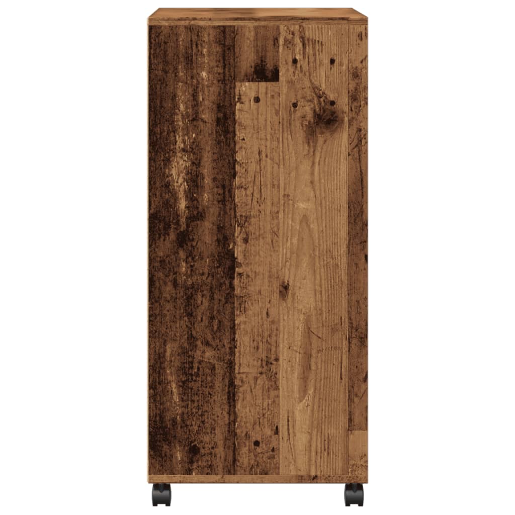 Armoire à roulettes vieux bois 55x40x91 cm bois d'ingénierie