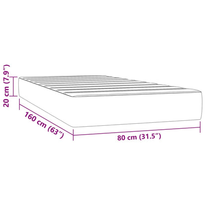 Matelas à ressorts ensachés pour enfants 80x160 cm tissu