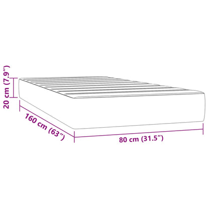 Matelas à ressorts ensachés pour enfants noir 80x160 cm tissu