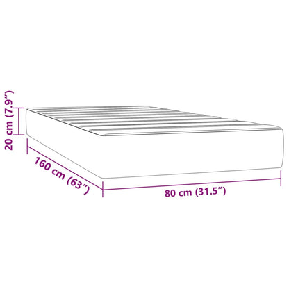 Matelas à ressorts ensachés pour enfants crème 80x160 cm tissu