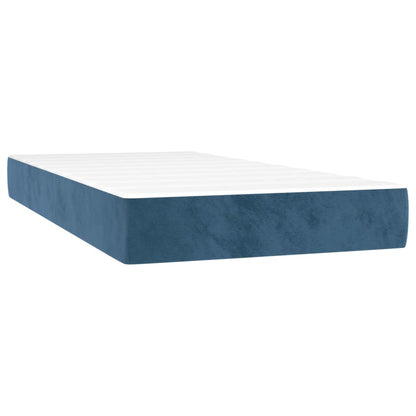 Matelas à ressorts ensachés pour enfants bleu 80x160 cm velours