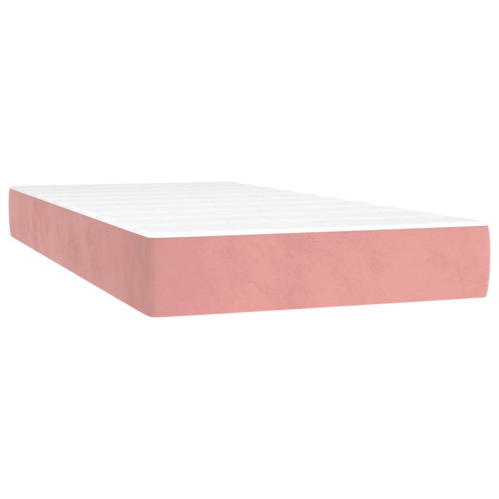 Matelas à ressorts ensachés pour enfants rose 80x160 cm velours