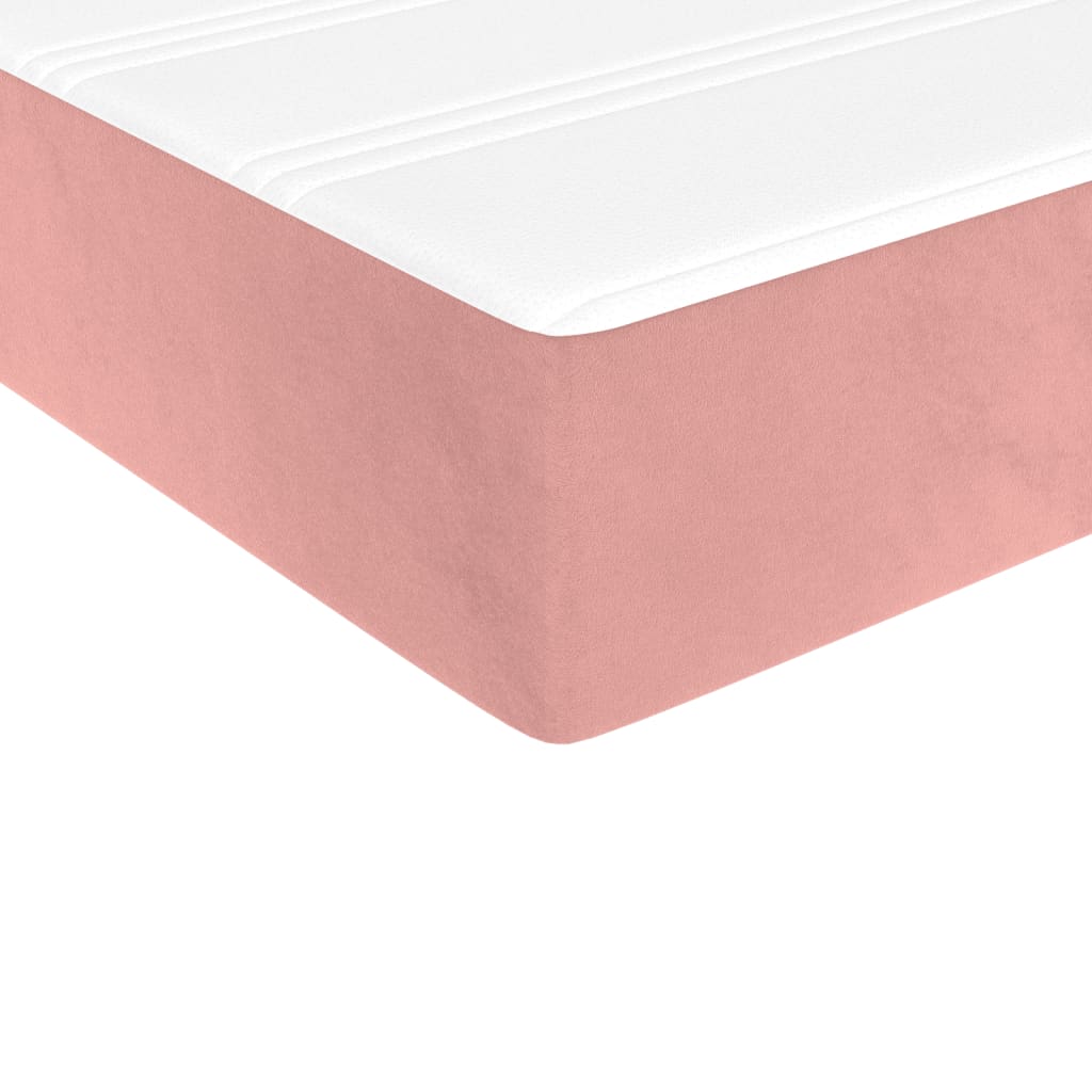 Matelas à ressorts ensachés pour enfants rose 80x160 cm velours