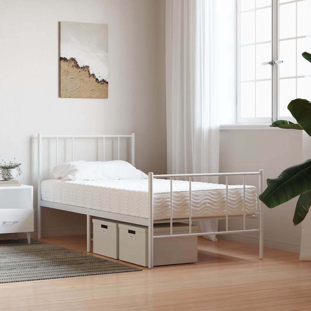 Matelas en mousse blanc 90x220 cm dureté H2 H3