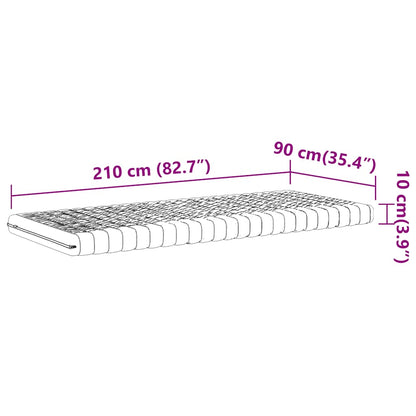 Matelas en mousse blanc 90x210 cm 7 zones dureté 20 ILD