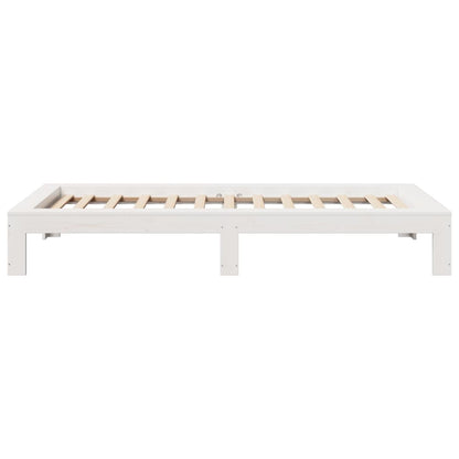 Cadre de lit sans matelas blanc 100x200 cm bois de pin massif