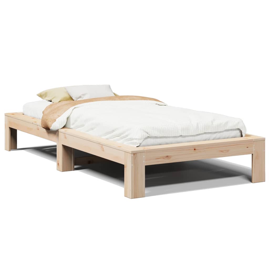 Cadre de lit sans matelas 90x200 cm bois de pin massif