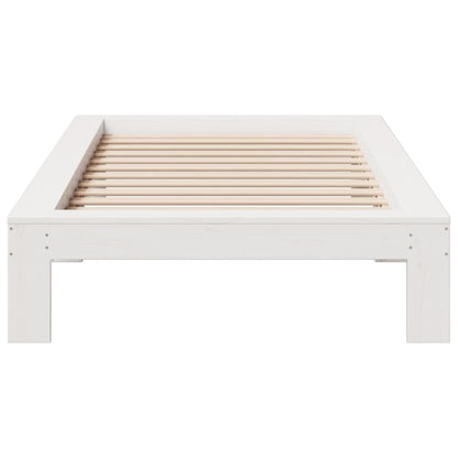 Cadre de lit sans matelas blanc 90x200 cm bois de pin massif