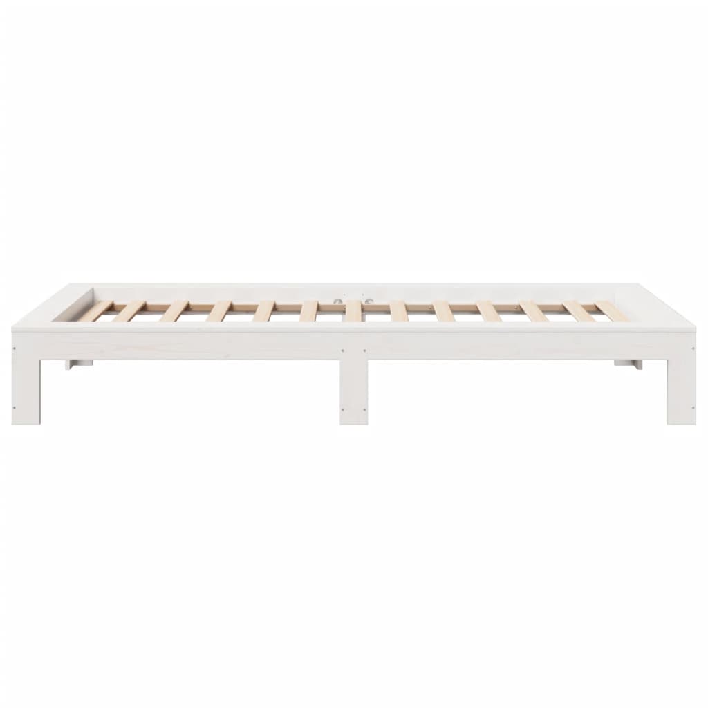 Cadre de lit sans matelas blanc 90x190 cm bois de pin massif