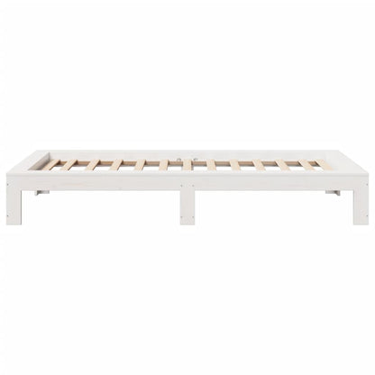 Cadre de lit sans matelas blanc 90x190 cm bois de pin massif