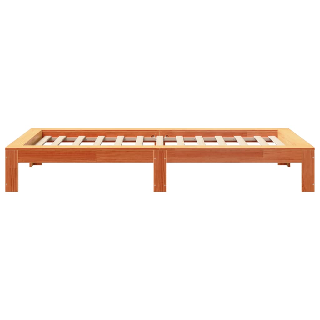 Cadre de lit sans matelas cire marron 90x190 cm bois pin massif