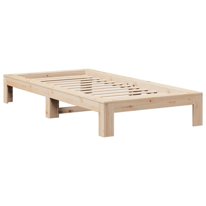 Cadre de lit sans matelas 75x190 cm bois de pin massif