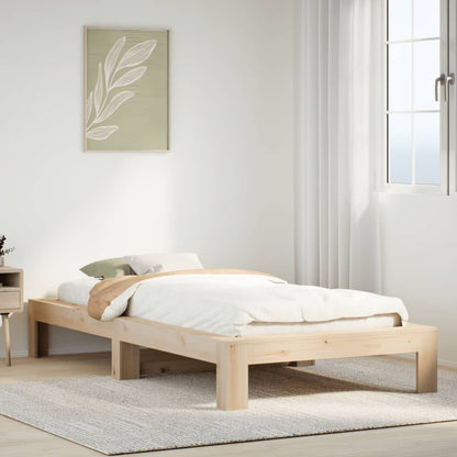 Cadre de lit sans matelas 75x190 cm bois de pin massif