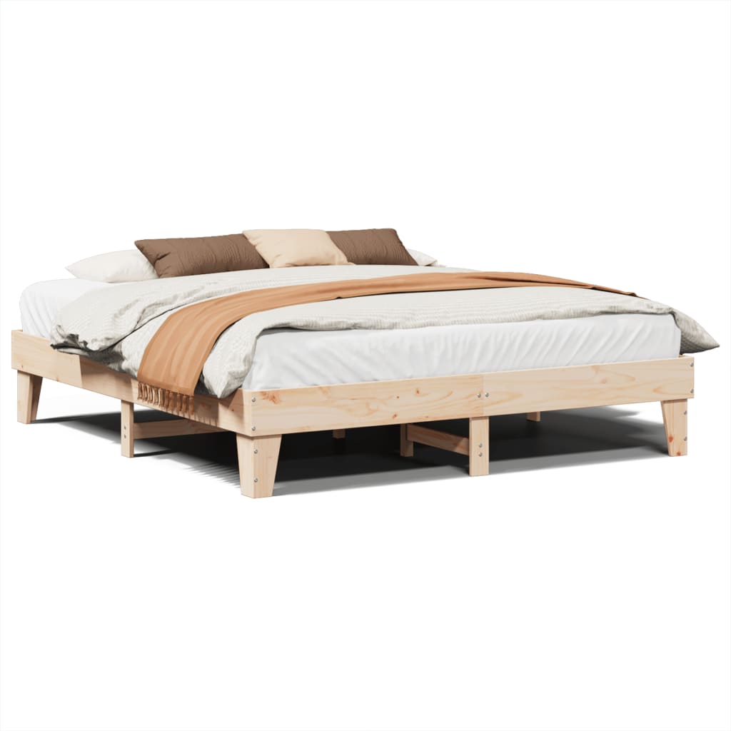 Cadre de lit sans matelas 200x200 cm bois massif de pin