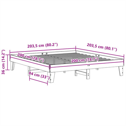 Cadre de lit sans matelas 200x200 cm bois massif de pin